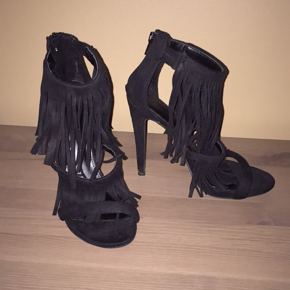 Fringe Strappy Heel
